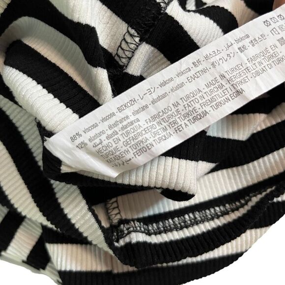 ZARA BLACK AND WHITE ASYMMETRIC NECK DRESS - Picture 7 of 7